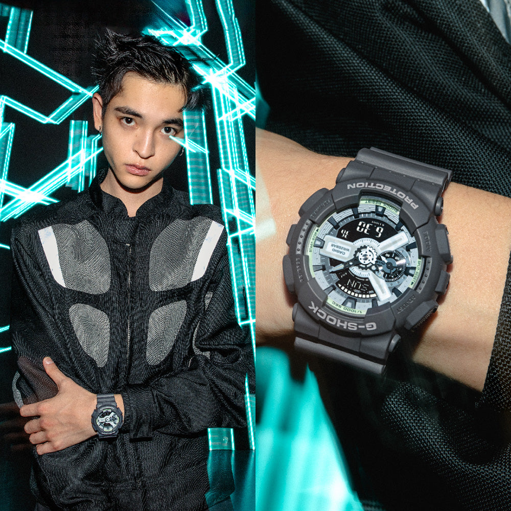 G-Shock GA110HD-8A Hidden Glow Men's Wristwatch with Phosphorescent Face