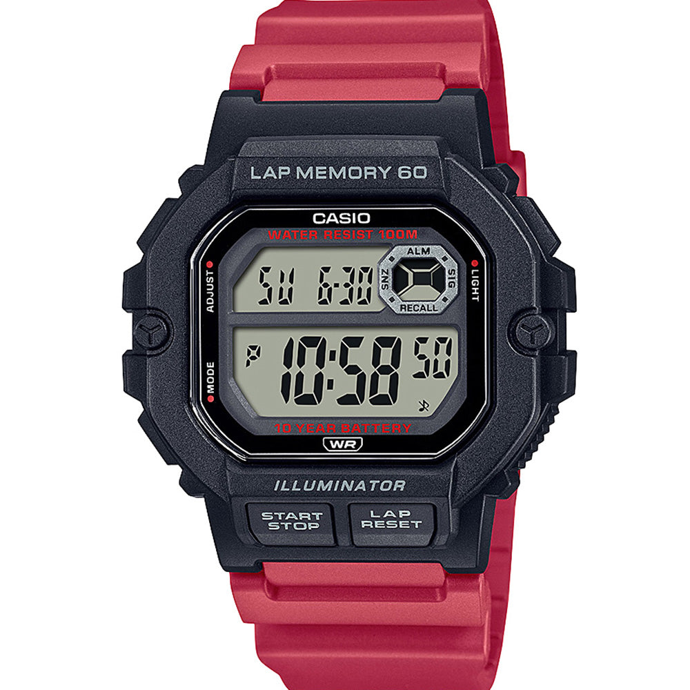 Casio WS1400H-4AV Red Digital Watch for Men - Durable & Stylish