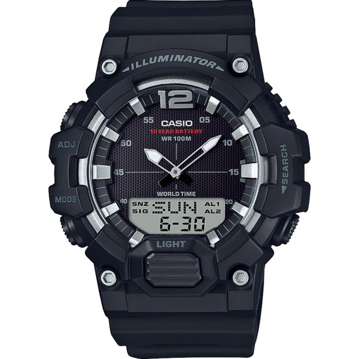 Casio HDC700-1A Durable Resin World Time Watch with Long Battery Life