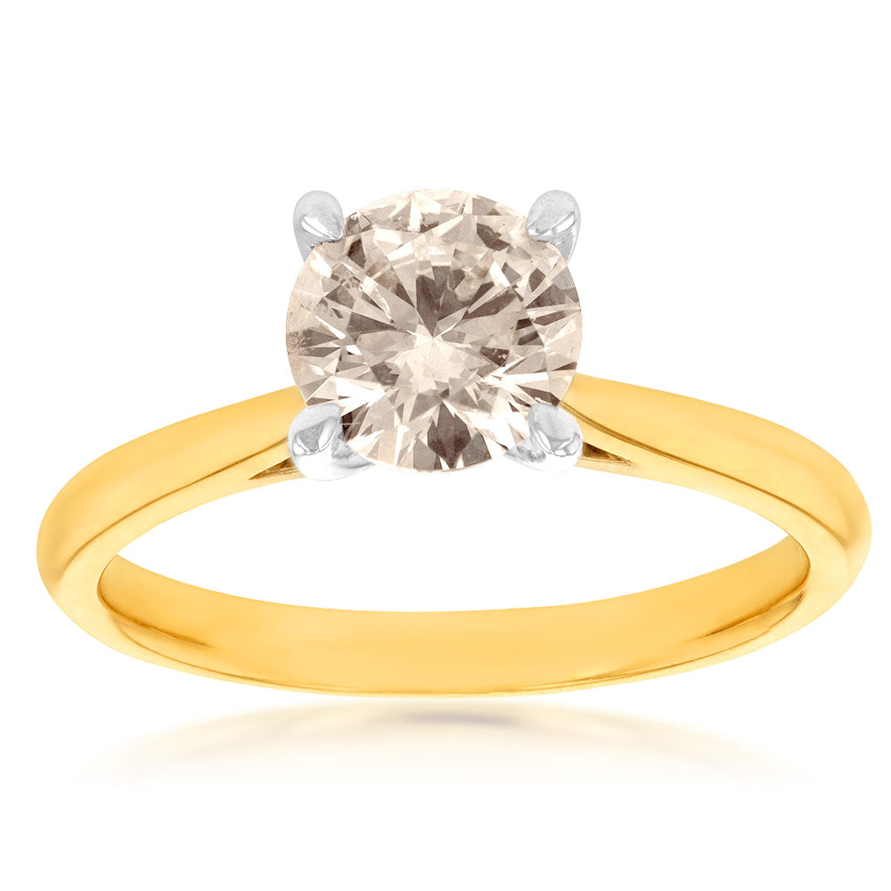 Stunning 9ct Yellow Gold Ring with 1 Carat Australian Solitaire Diamond