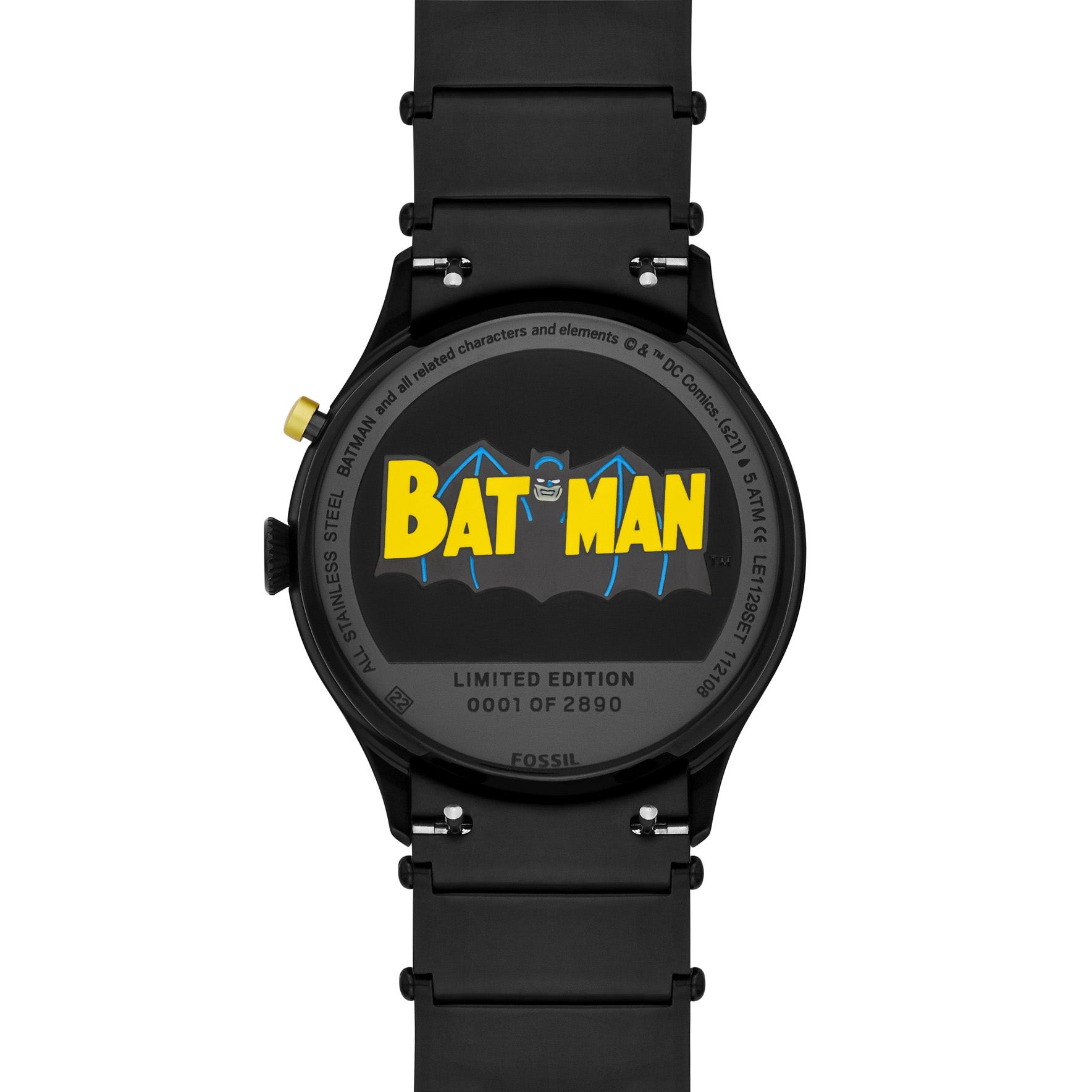 Fossil Limited Edition Batman LED Black Stainless Steel Watch Set LE1129SET
