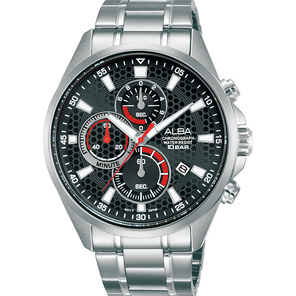 Alba AM3875X Stainless Steel Chronograph Sports Watch for Active People