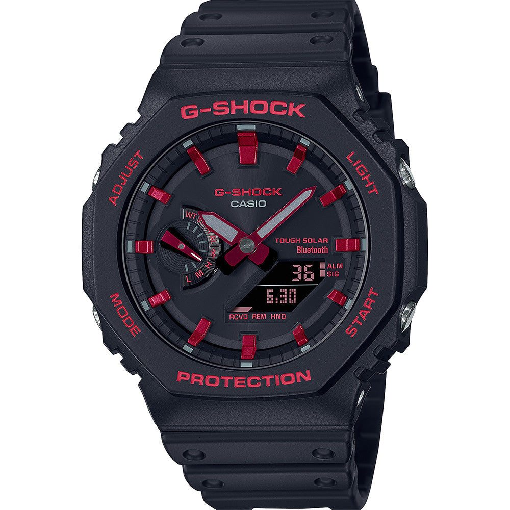 Casio G-Shock GAB2100BNR-1A Casioak Stealth Men's Watch with Ignite Red Accents