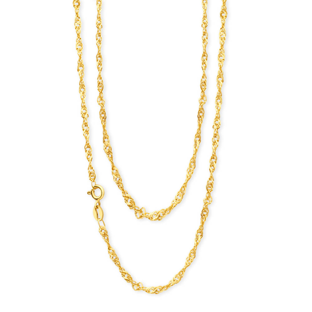 50cm 40 Gauge 9ct Solid Yellow Gold Singapore Chain for Everyday Wear