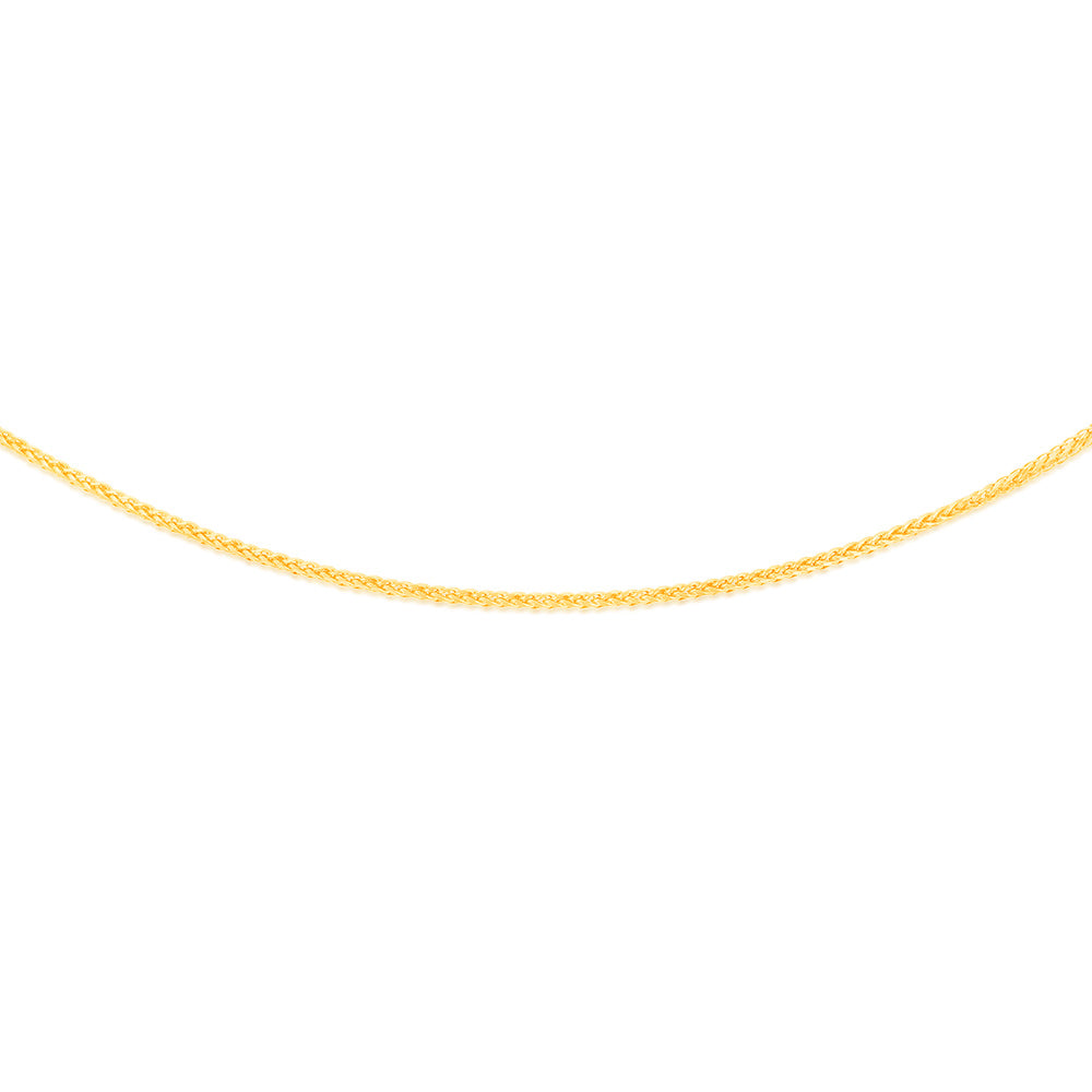 50 Gauge 50cm 9ct Yellow Gold Wheat Chain with Diamond Cut