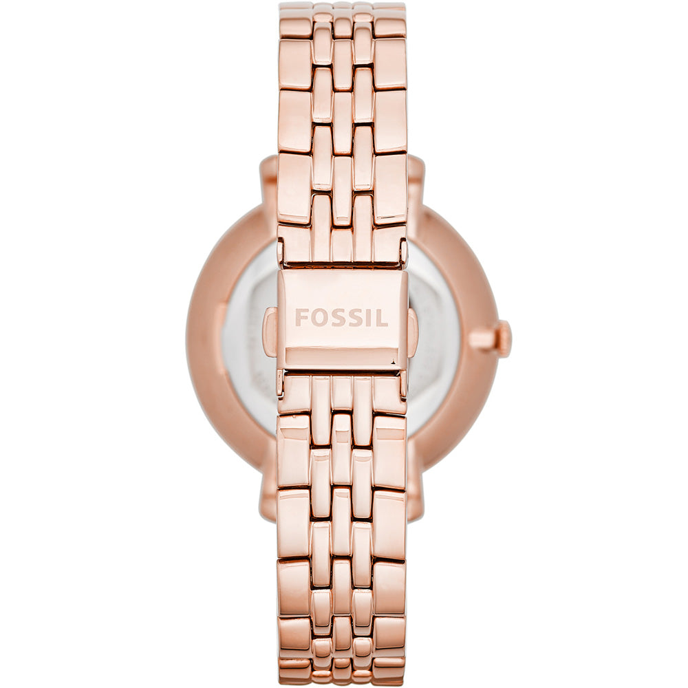 Fossil ES5252SET Jacqueline Fashionable Rose Gold Tone Watch Set with Matching Necklace and Earrings