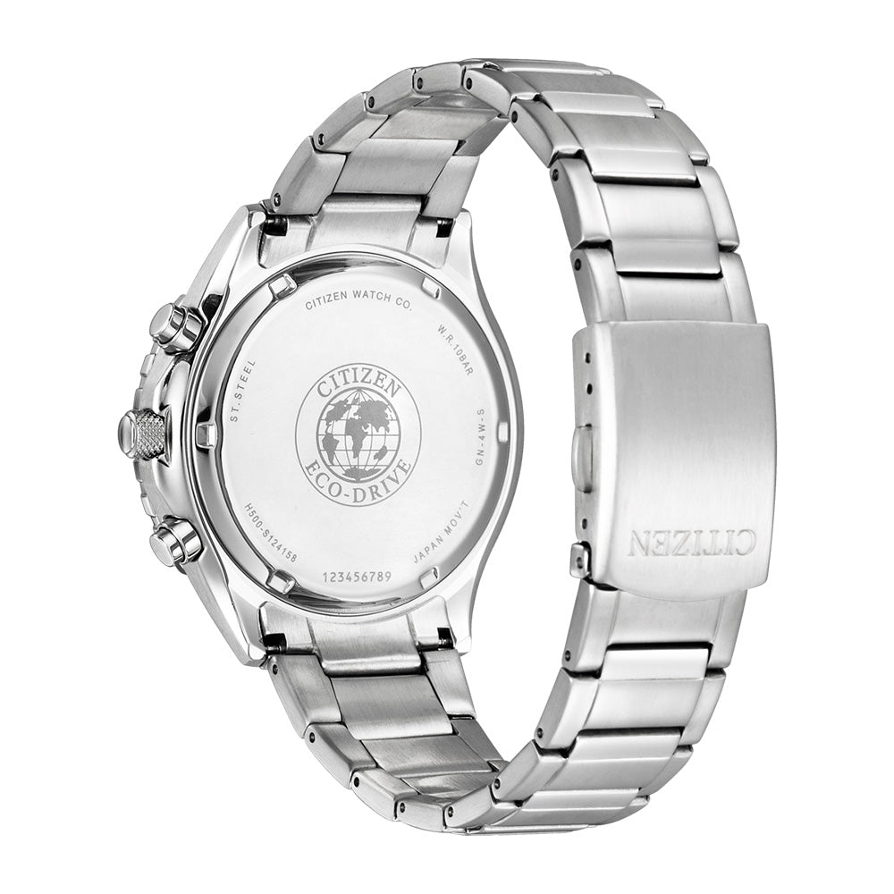 Citizen Eco - Drive AT2386 - 55E Green - Bezel Stainless Steel Chronograph Watch