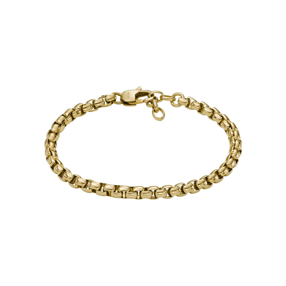 Fossil 20+2cm Yellow Gold Plated Stainless Steel Jewelry Bracelet