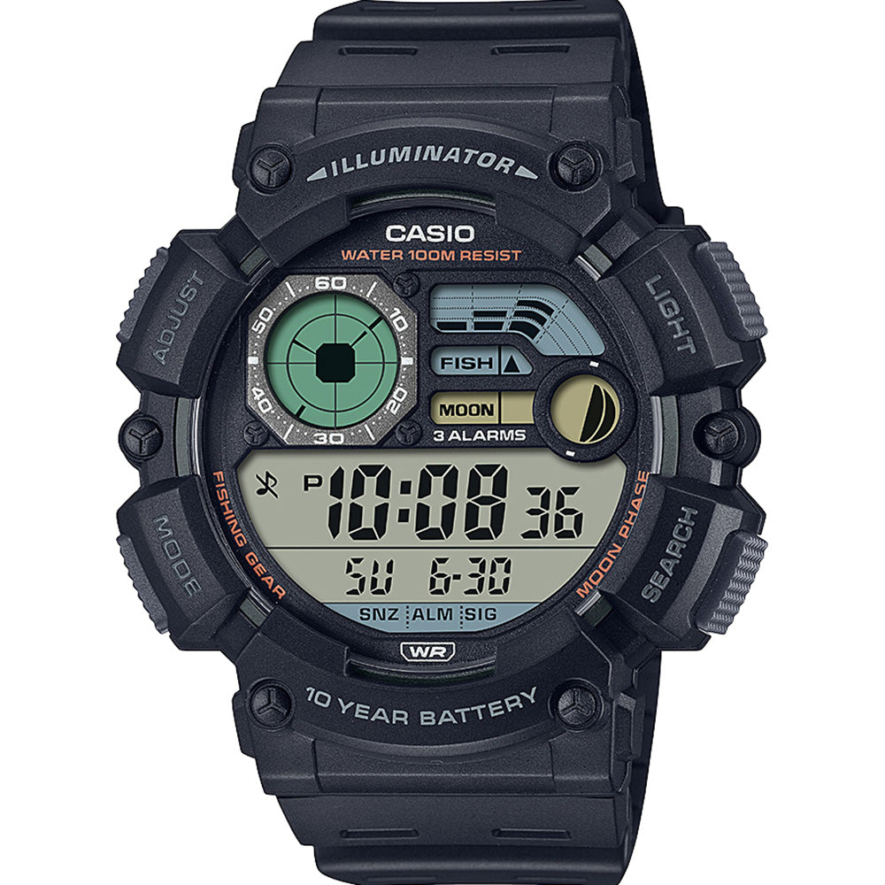 Casio WS1500H-1 HD Digital Watch with Fishing Features and 10-Year Battery