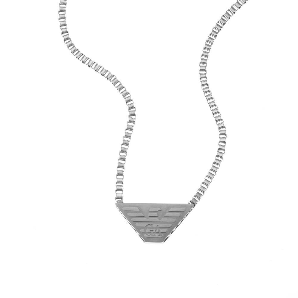 Emporio Armani Fashionable Stainless Steel Identity Pendant with Chain for Stylish Look