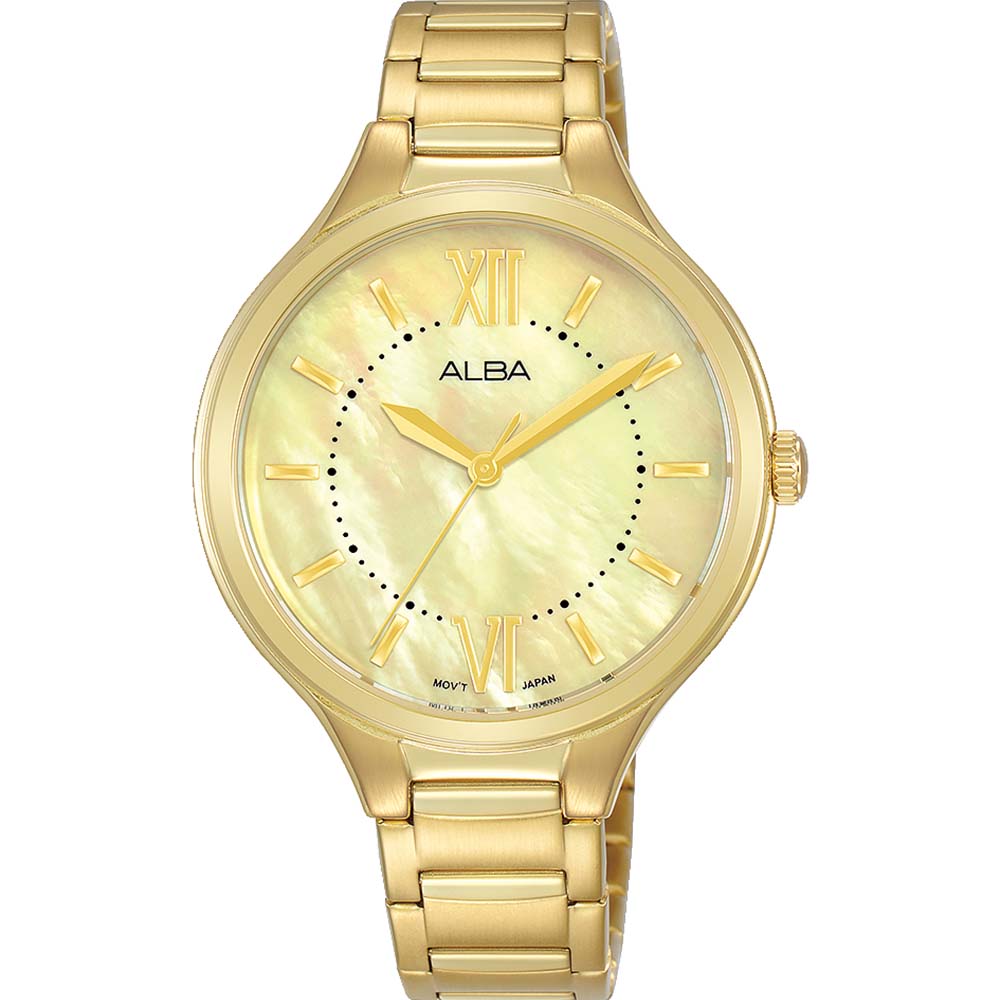 Luxurious All Gold - Plated Stainless Steel Women's Watch Alba AH8888X1