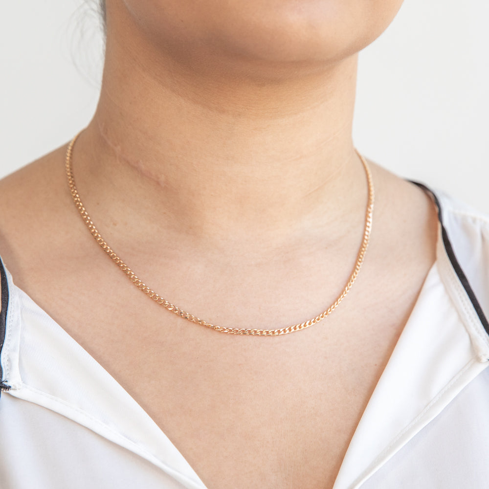 45cm 80 Gauge 9ct Solid Yellow Gold Curb Chain - Simple & Elegant