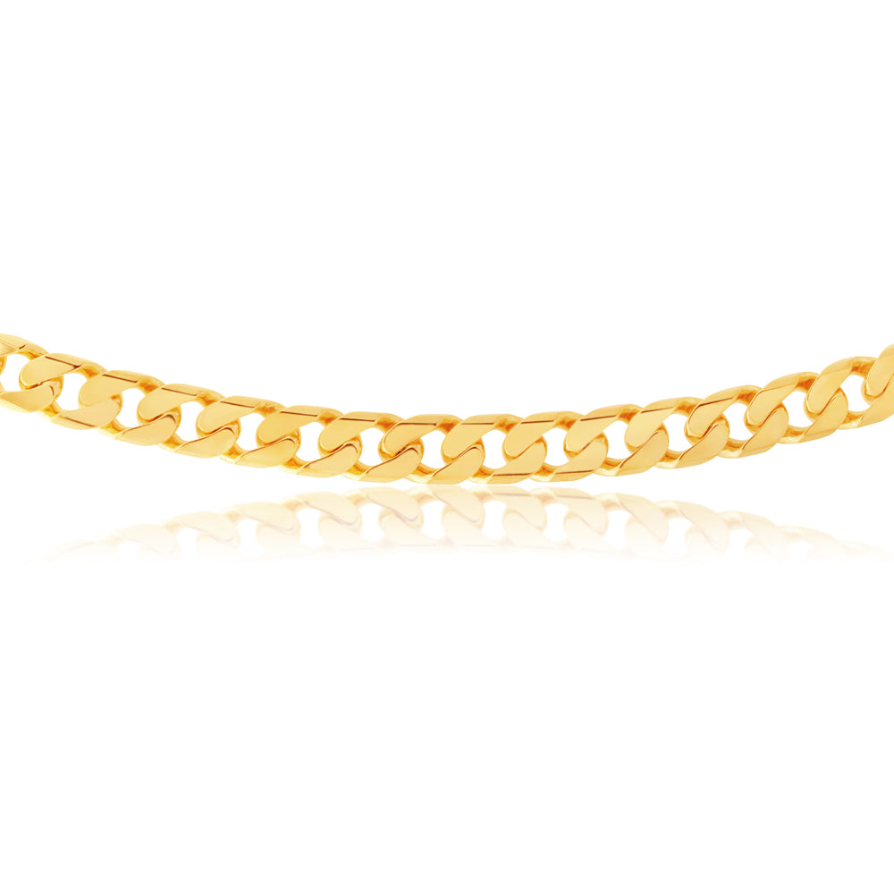 Stunning 9ct Yellow Solid Gold 60cm 300 Gauge Curb Chain for Men
