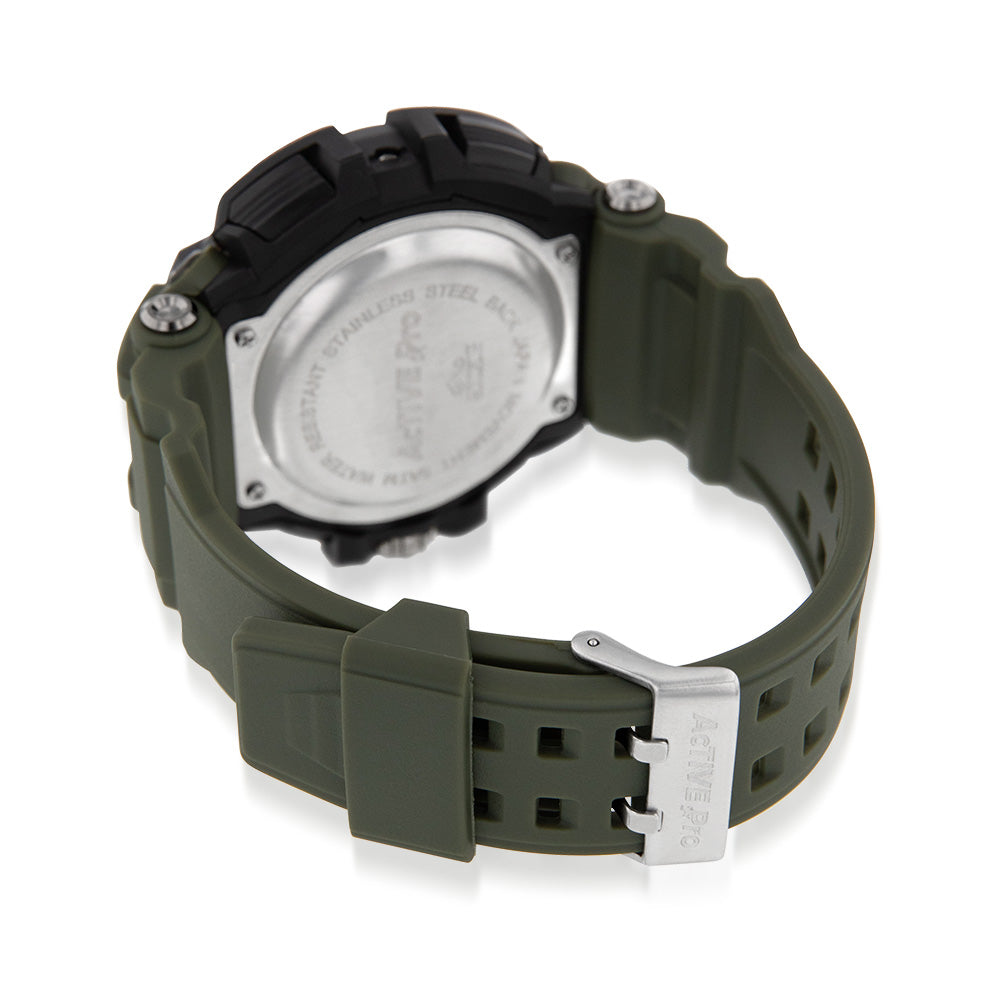 High - Performance Active Pro 1702 Digital Sports Watch in Army Green Color