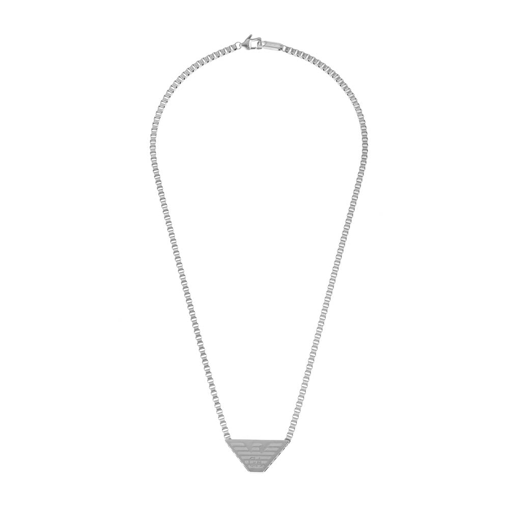 Emporio Armani Fashionable Stainless Steel Identity Pendant with Chain for Stylish Look