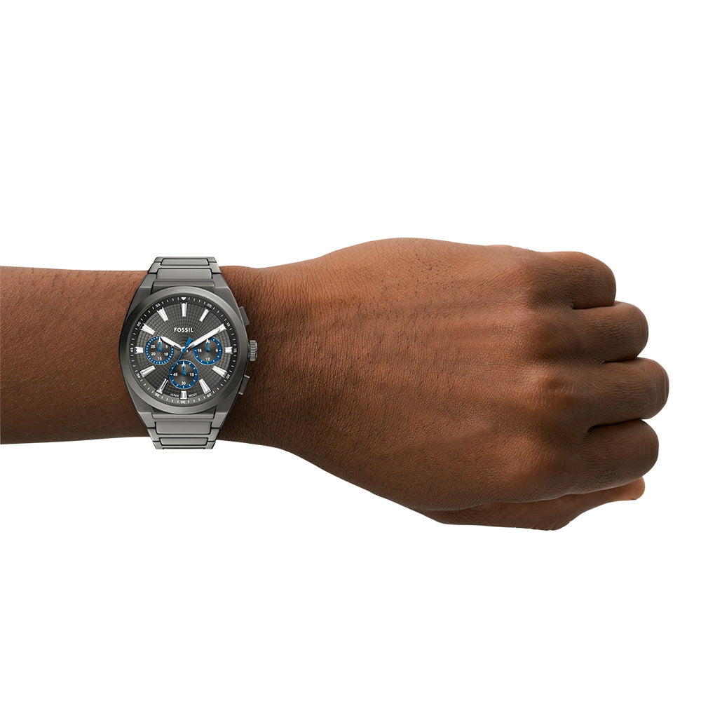 Fossil Everett FS6107 Gunmetal Chronograph Watch with 44mm Case