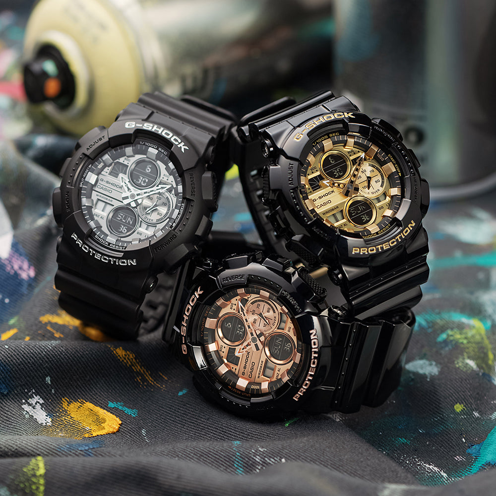 Stylish G-Shock GA-140GB-1A1DR Black and Gold Durable Watch