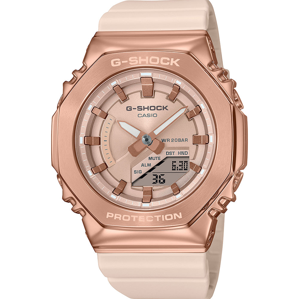 G-Shock GMS2100PG-4 Fashionable Metal-Covered Rose Pink Women's Wristwatch