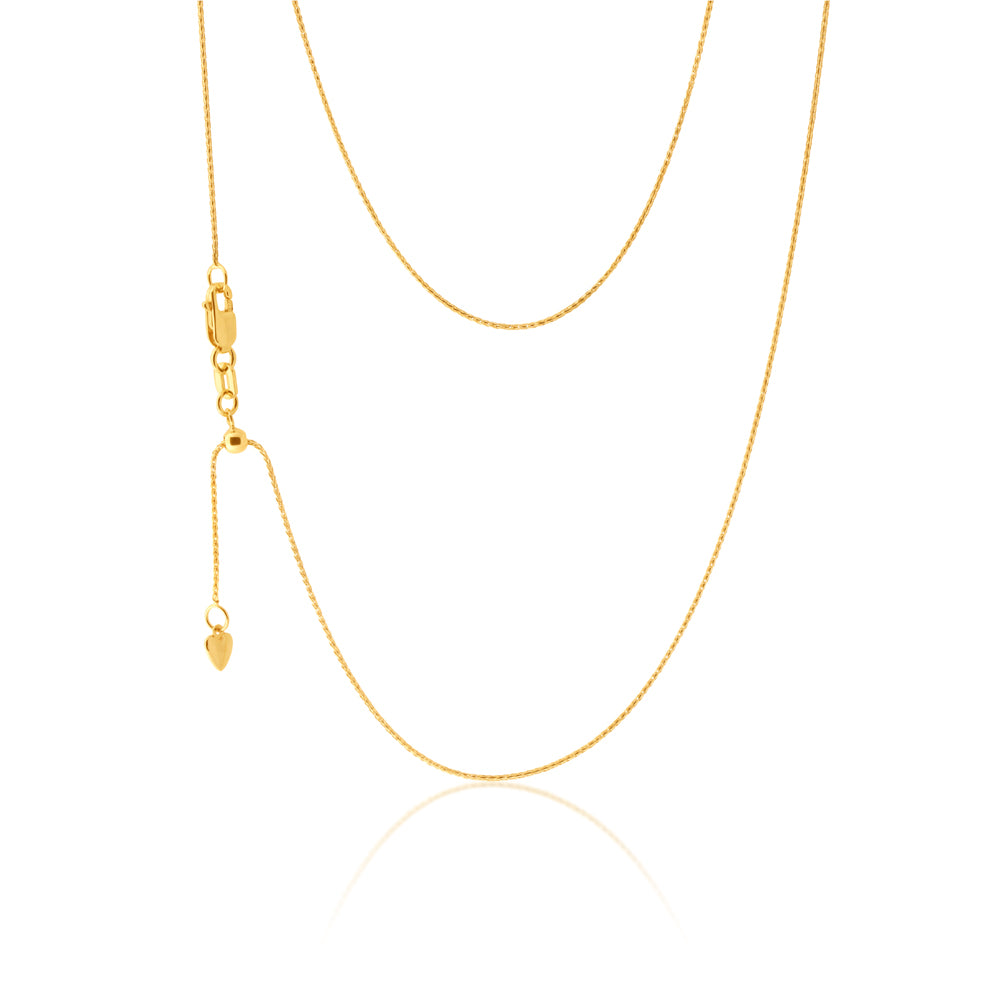 20gauge 47cm 9ct Yellow Gold Wheat Link Chain Extender