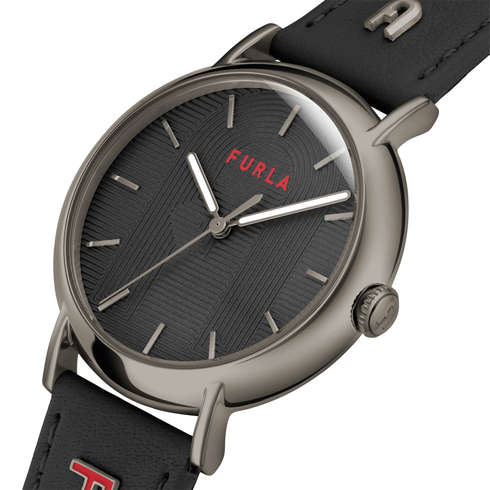 Furla Stylish Easy Shape Black Leather Women's Watch WW00023023L7