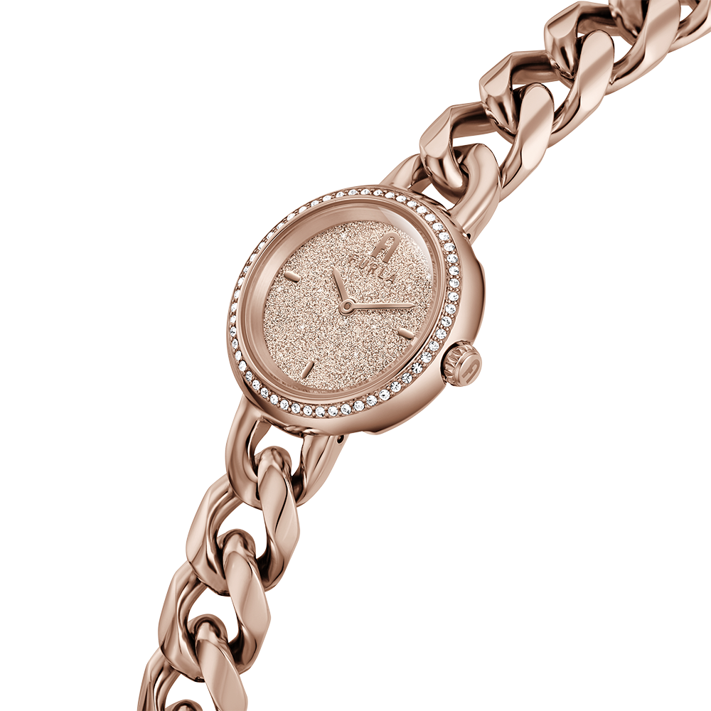 Furla Rose Gold Tone Stainless Steel Chain Round Ladies Watch WW00019013L3