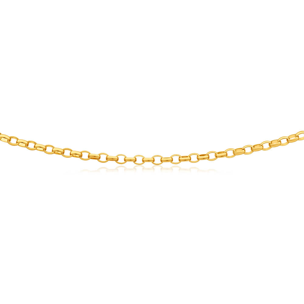 9 Carat Elegant Solid Yellow Gold Classic Belcher Style Necklace Chain