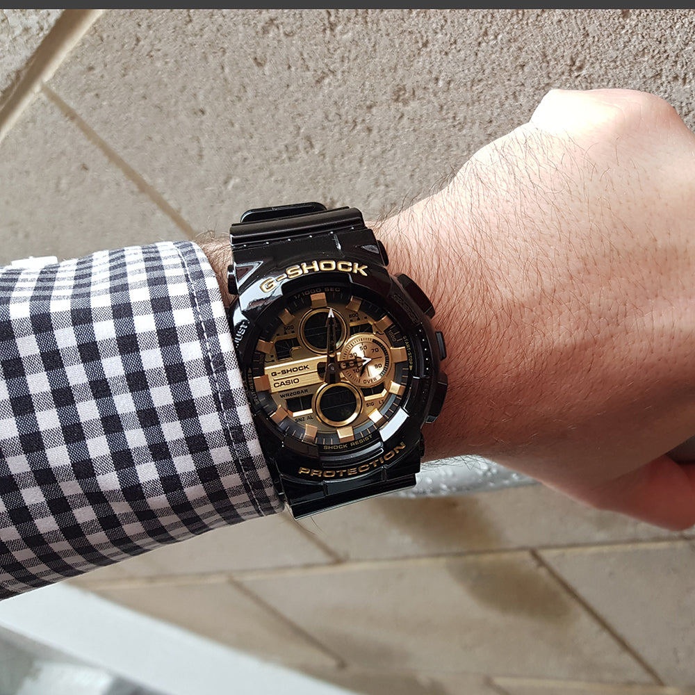 Stylish G-Shock GA-140GB-1A1DR Black and Gold Durable Watch
