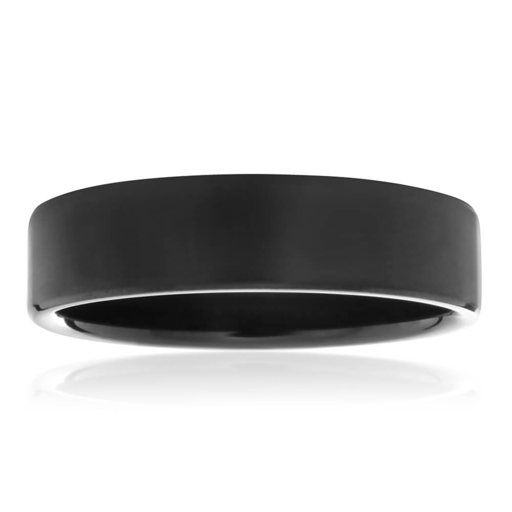Exquisite 6mm Flawlessly Cut, Bevelled and Sanded Zirconium Men's Wedding Ring