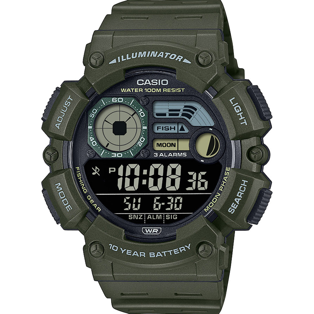 Casio WS1500H-3B 10-Year Battery Life Digital Watch with Multiple Functions