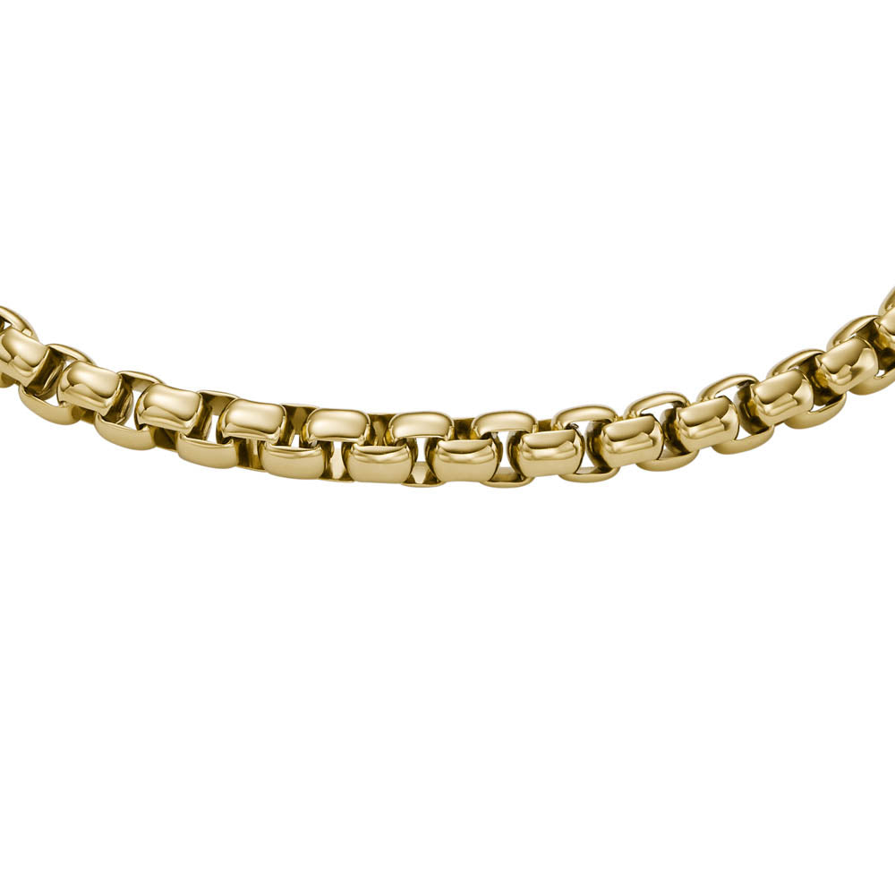 Fossil 20+2cm Yellow Gold Plated Stainless Steel Jewelry Bracelet