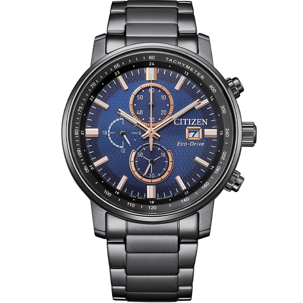Citizen Men's Stylish Eco-Drive CA0845-83L Chronograph Watch with Long Power Reserve