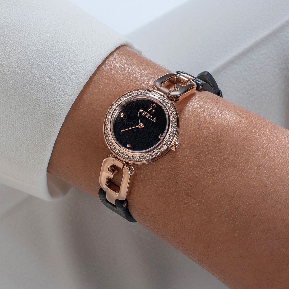 Furla Women's WW00015018L3 Arco Chain Petite Rose Gold Tone Luxury Watch