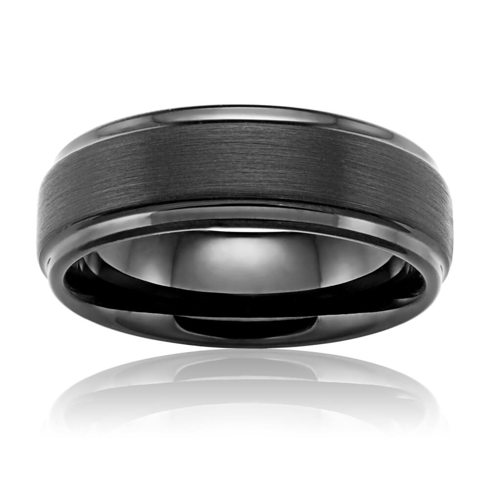 8mm Charcoal Hue Forte Tungsten Ring for Daily Wear