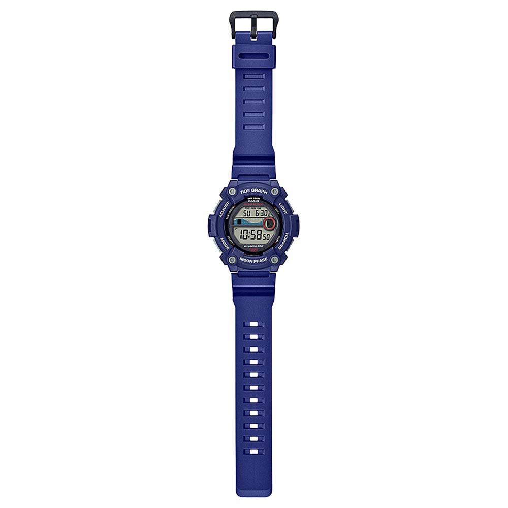 Casio WS1300H-2A All-Blue Resin Digital Watch with Tide Graph