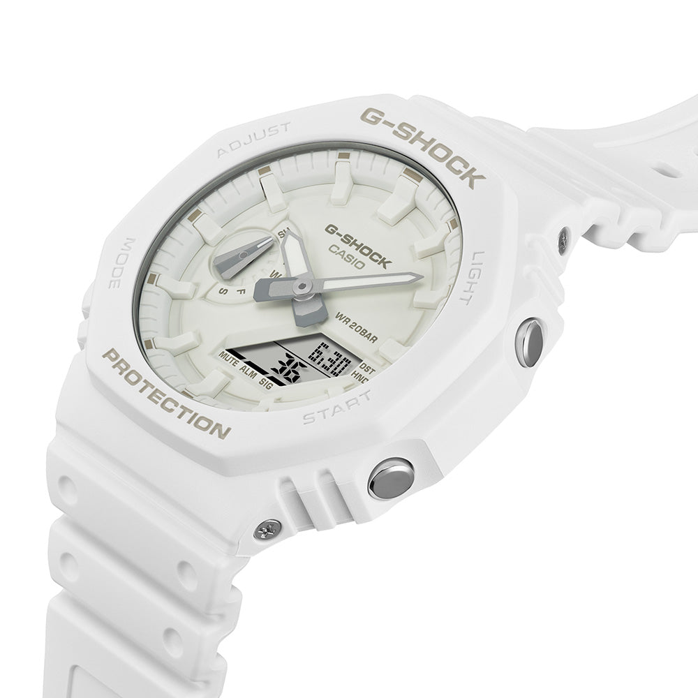 G-Shock GA2100-7A7 Stylish One-Tone Gradation White Men's Wristwatch for Everyday and Outdoor Use