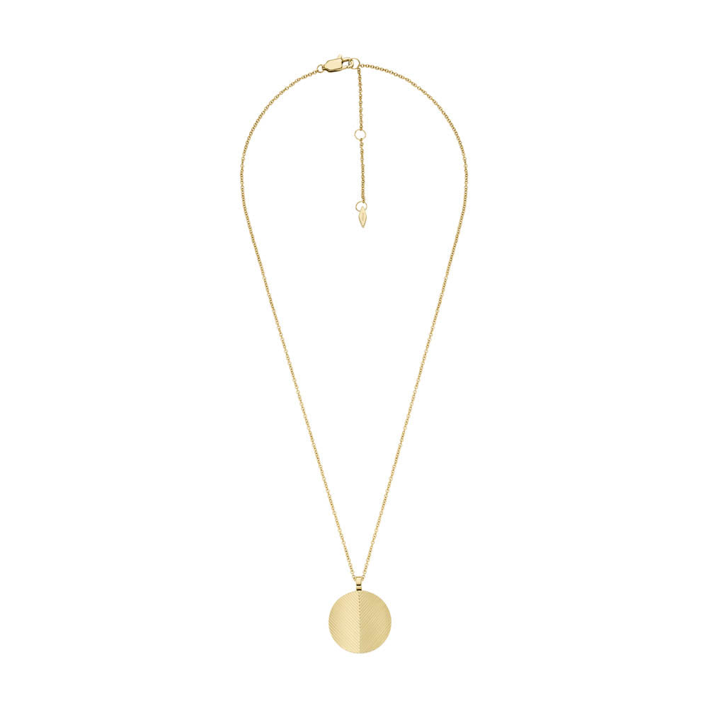 Fossil Harlow Yellow Gold Plated Stainless Steel Pendant with Chain