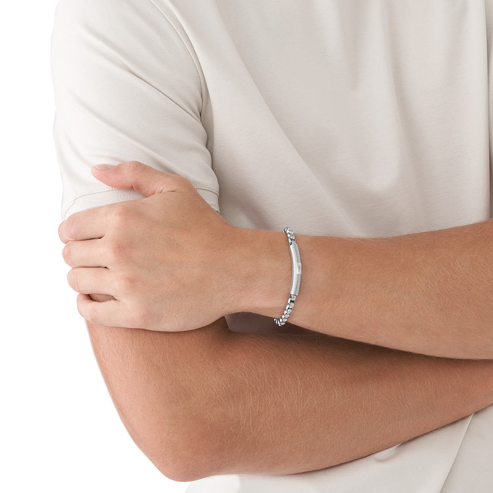 Stylish Emporio Armani Black Marble Stainless Steel Bracelet