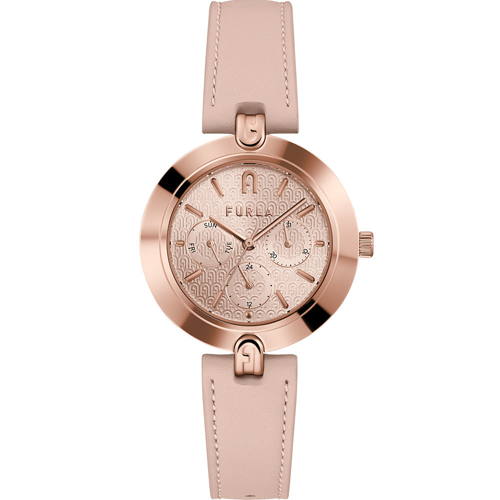 Furla Ladies' Rose Gold Logo Links Analog Watch - Model WW00030003L3