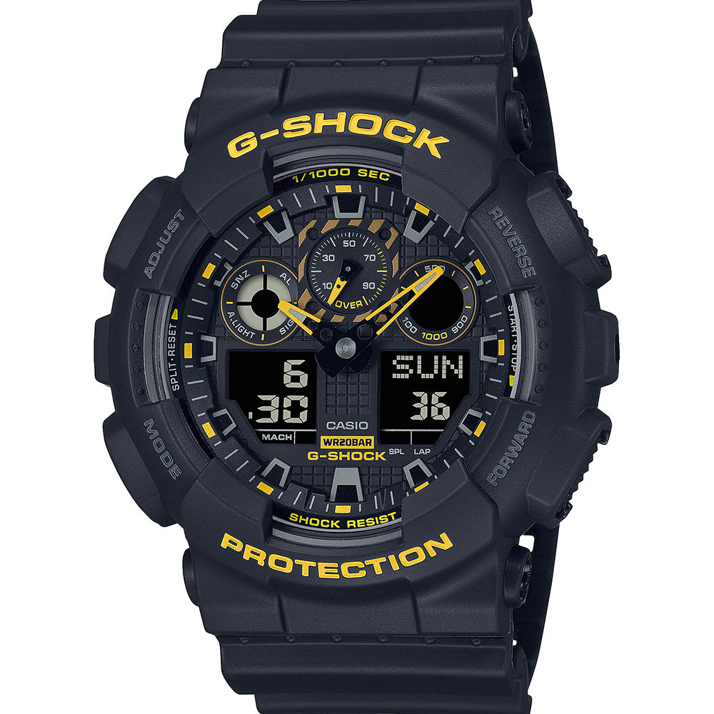 G-Shock GA100CY-1A: Stylish Black and Caution Yellow Watch