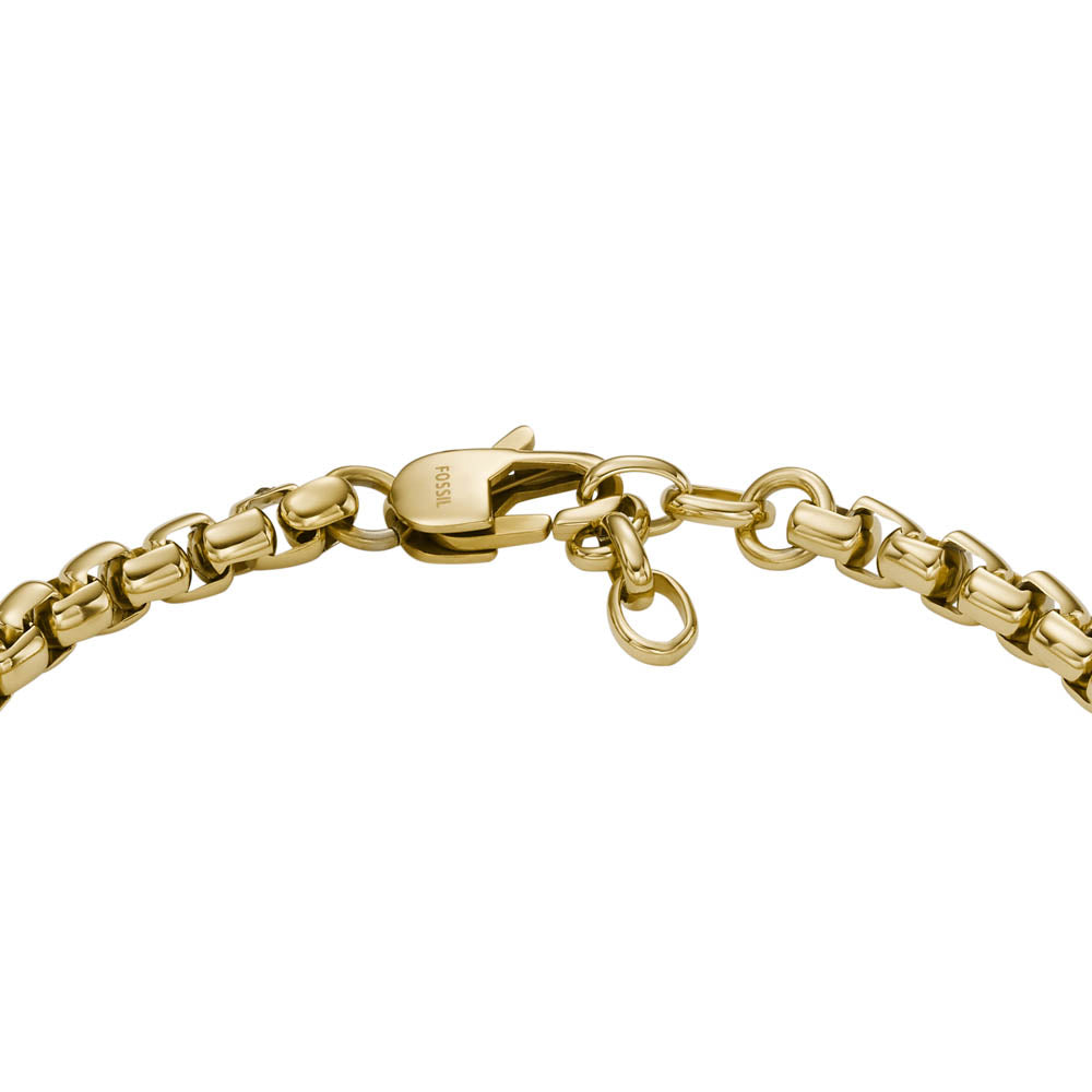 Fossil 20+2cm Yellow Gold Plated Stainless Steel Jewelry Bracelet