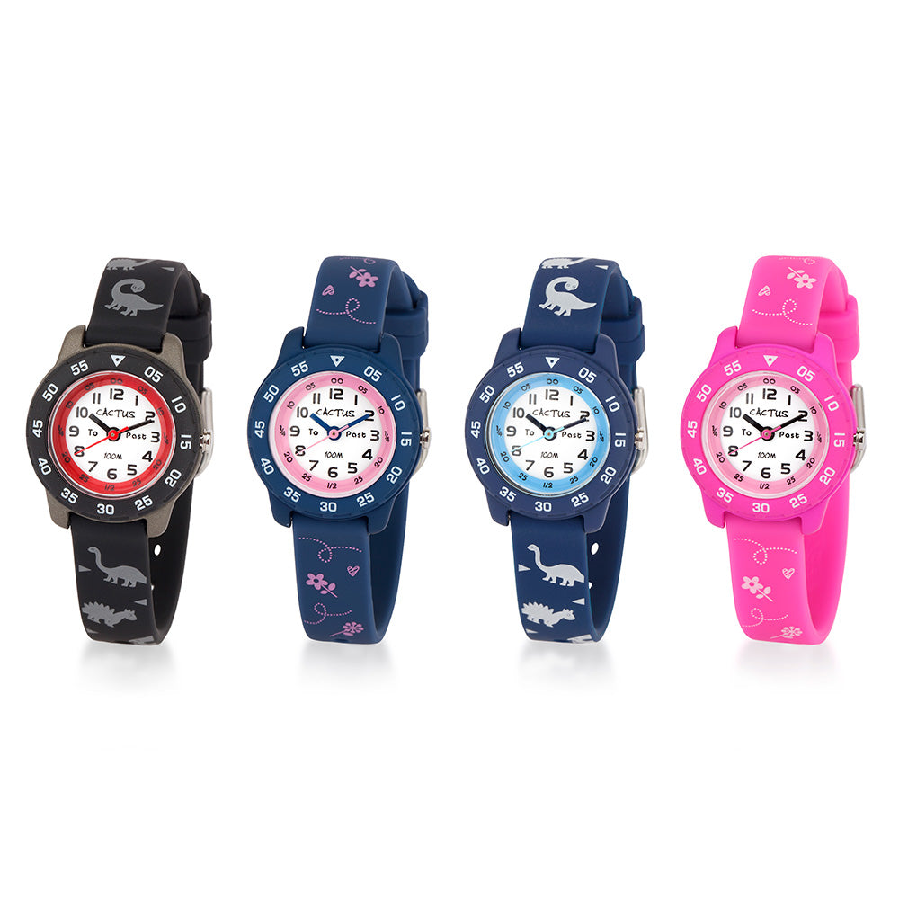 Cactus Time Teacher CAC-124-M03 Blue Dinosaur Kids' Analogue Watch