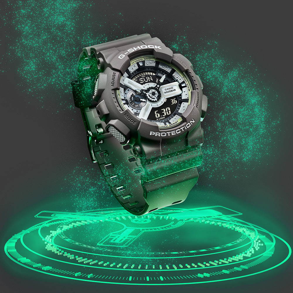 G-Shock GA110HD-8A Hidden Glow Men's Wristwatch with Phosphorescent Face