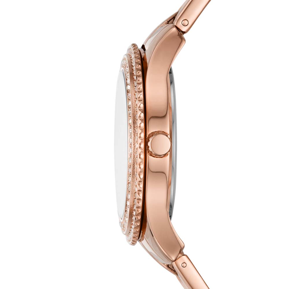 Fossil Women's Stella ES5131 Stone Set Dress Watch with Rose Tone