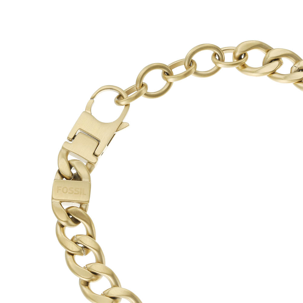 Fossil Stylish Yellow Gold Plated Stainless Steel Drew Wrist Bracelet for Fashion Enthusiasts