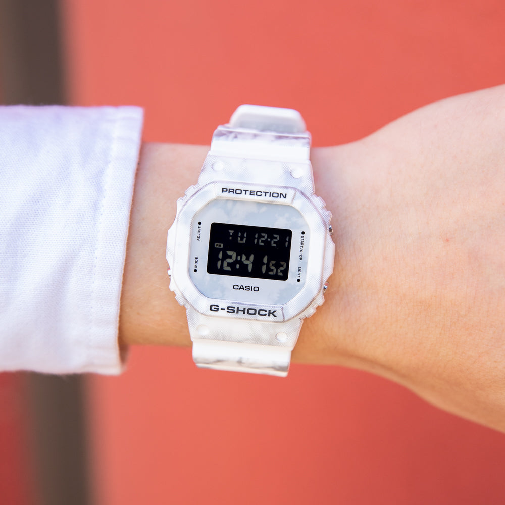 G-Shock DW5600GC-7D Men's Digital Watch with Grunge Snow Camouflage Design