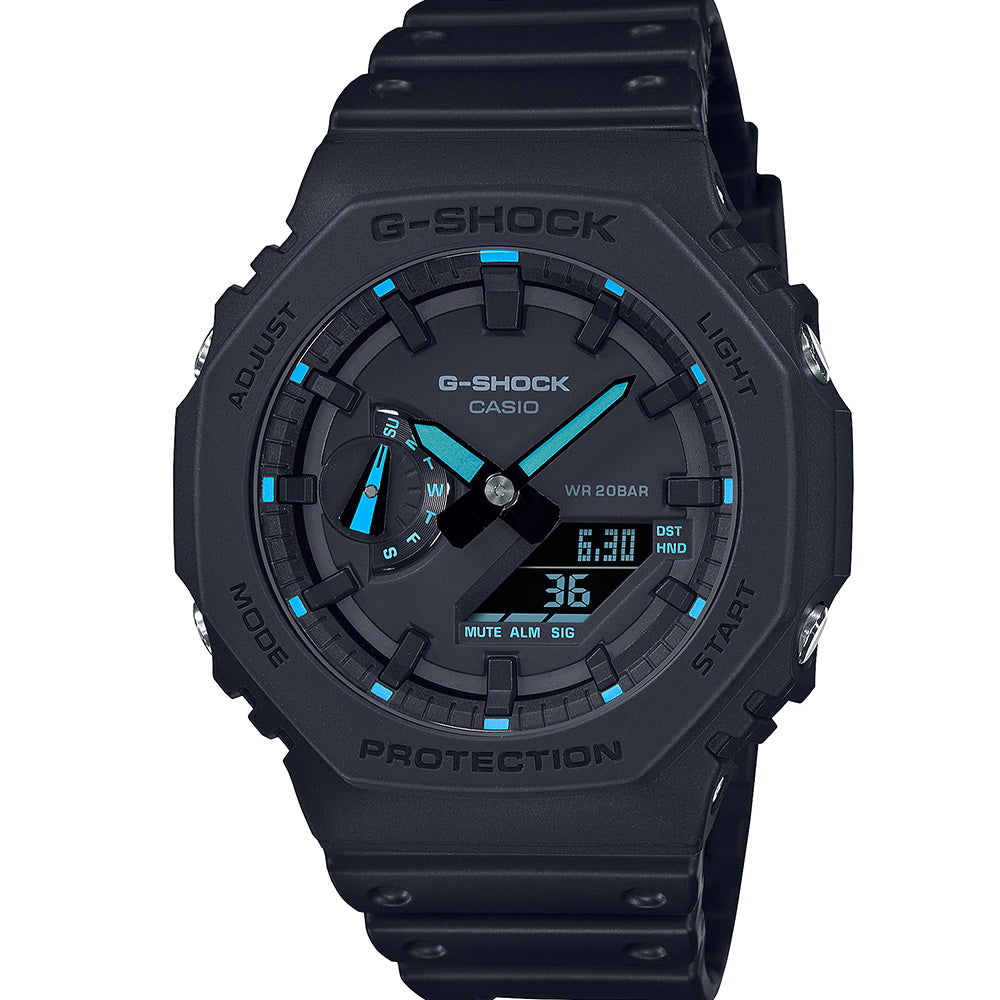 G-Shock GA2100-1A2 'CasiOak' Neon Accent Series with Midnight Blue Resin
