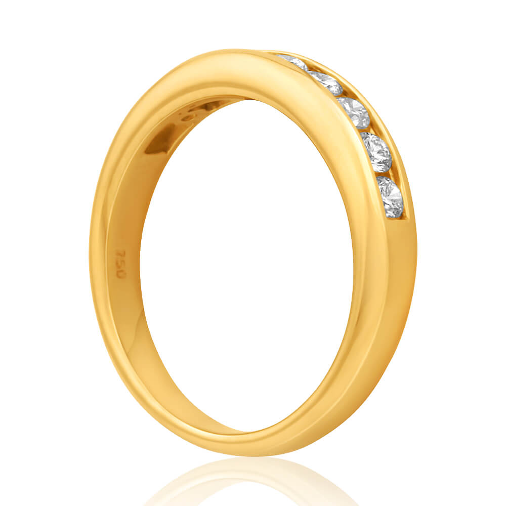18ct Yellow Gold 'Stefania' Ring Adorned with 0.5 Carats of Sparkling Brilliant Cut Diamonds