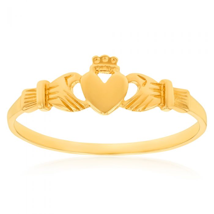 Gorgeous 9ct Yellow Gold Claddagh Symbol Ring for Special Moments