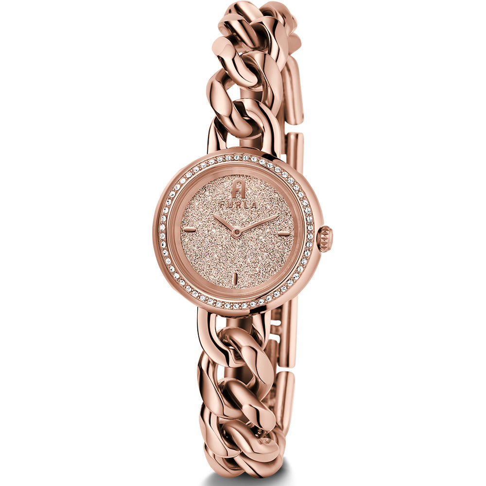 Furla Rose Gold Tone Stainless Steel Chain Round Ladies Watch WW00019013L3