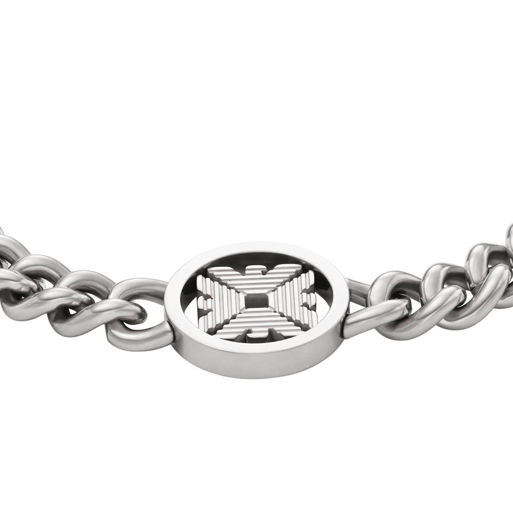 Stylish Emporio Armani High - quality Stainless Steel Logo Chain Bracelet